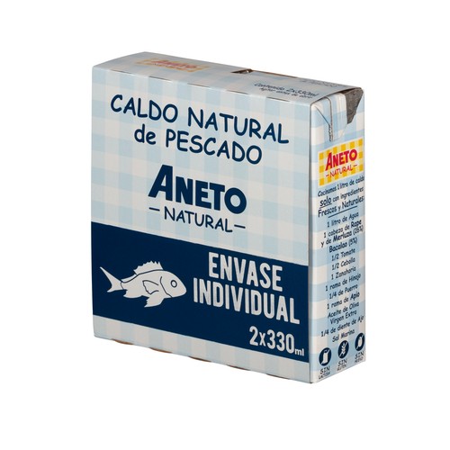 ANETO Caldo natural de pescado ANETO 2 uds. x 330 ml.