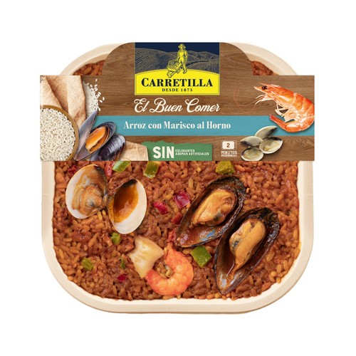 CARETILLA El Buen Comer Arroz con mariscos al horno 300 g. 