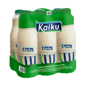 KAIKU Leche de vaca semidesnatada 6 x 1.5 l.