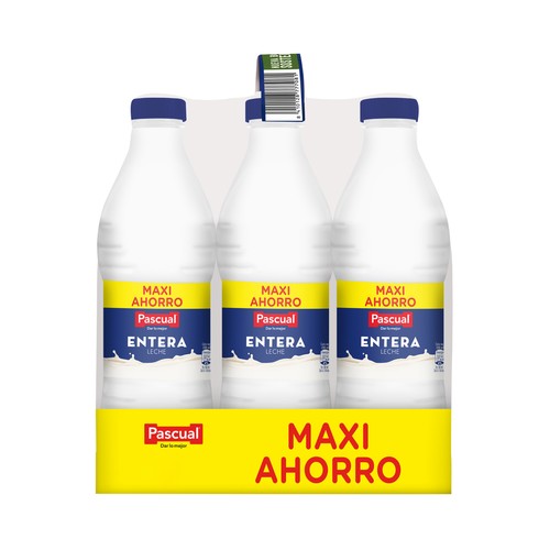 PASCUAL Leche de vaca entera 6 x 1 l.