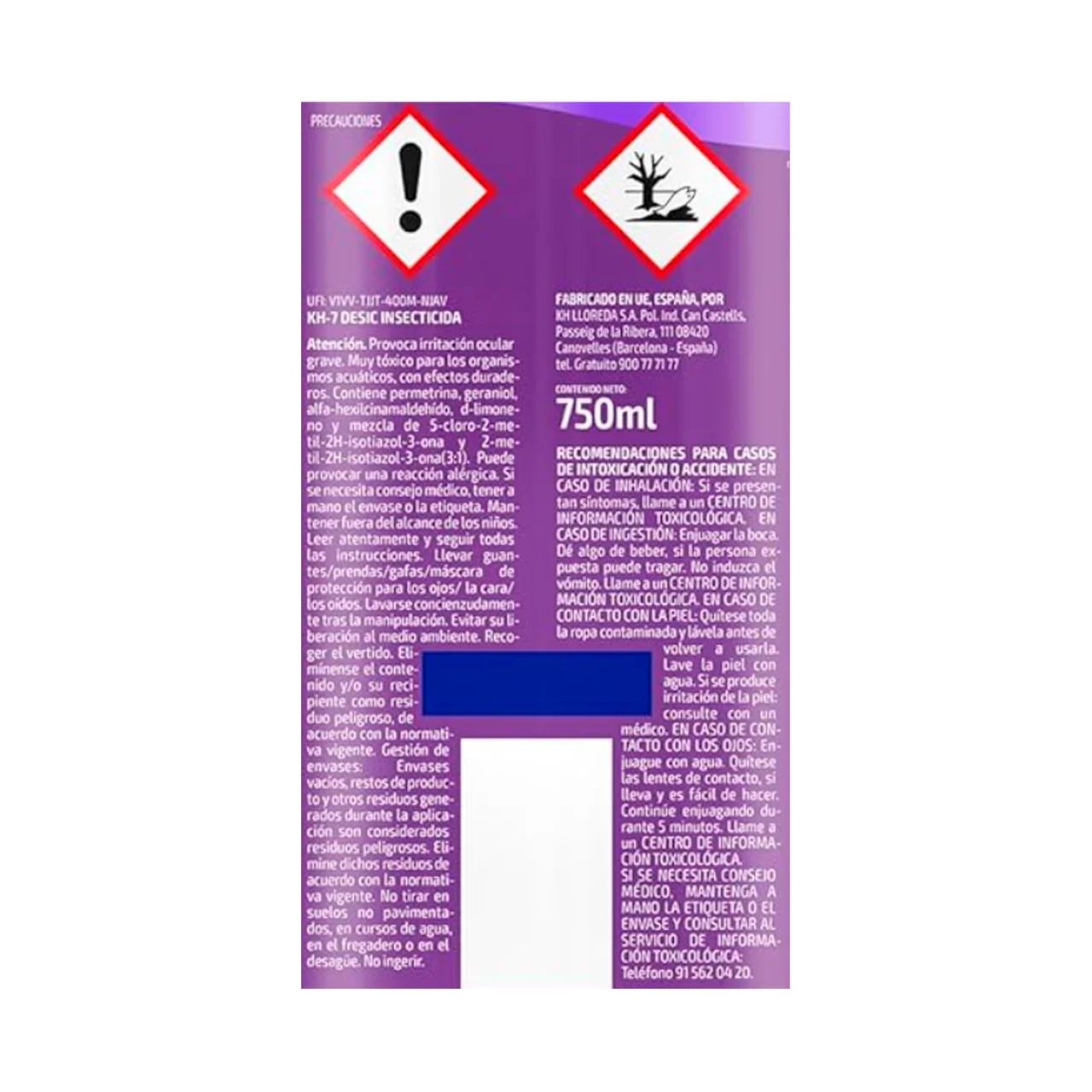 Desinfectante insecticida fregasuelos con aroma a lavanda 750 ml