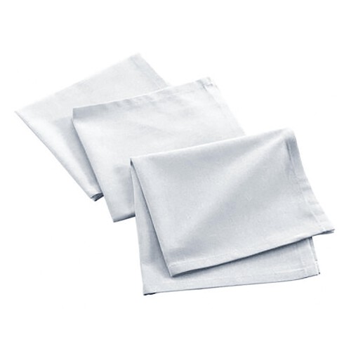Pack de 3 servilletas color blanco, 100% algodón reciclado, 40x40cm, U10.