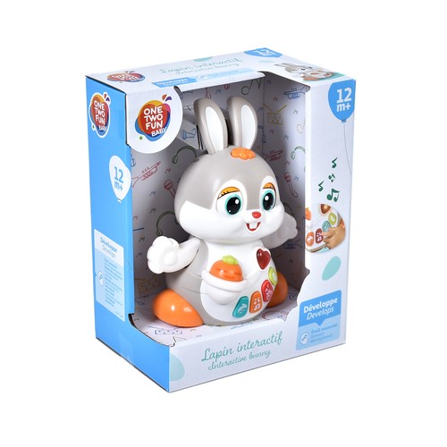 Leo el Conejo Bailarín con sonidos, ayuda al desarrollo sensorial +12 Meses ONE, TWO FUN Baby
