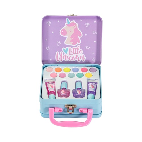 MARTINELIA Little unicorn Estuche de lata de maquillaje infantil.