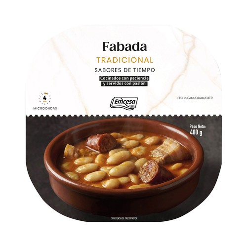 EMCESA Fabada tradicional, lista para calentar y comer 400 g.