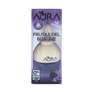 AURA Ambientador de coche con perfumador de madera para colgar con olor a frutas del bosque AURA.