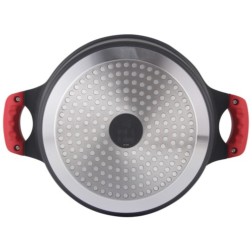 Cacerola 28cm de aluminio fundido con tapa de vidrio, ACTUEL.
