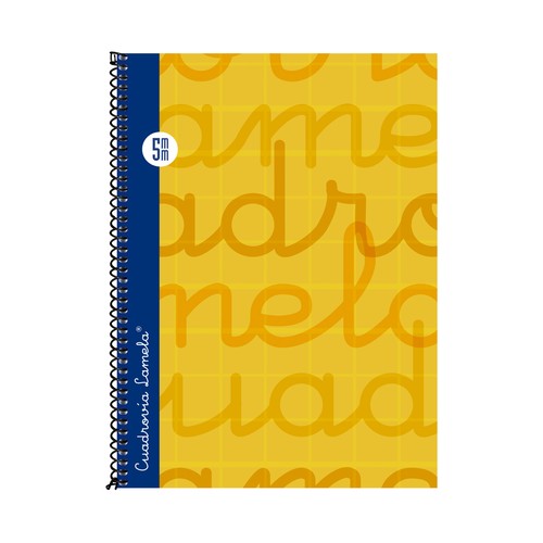 Cuaderno de espiral tamaño cuarto con 80 hojas de cuadrovía 5mm, 70gr. color naranja. EDITORIAL LAMELA.