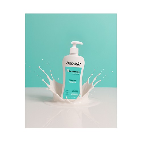 BABARIA Body milk con vitamina B3, para pieles sensibles y atópicas 500 ml.