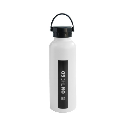 Botella termo inox 750ml, On The Go blanca. IRIS