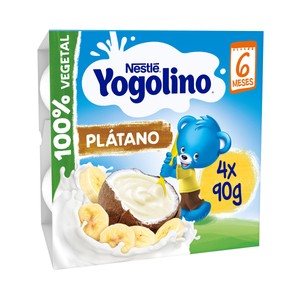 Yogolino Postre 100% Vegetal con Coco y Plátano, Adapatado para Bebés a Partir de 6 Meses Yogolino de Nestlé 4 X 90 G. 360 G