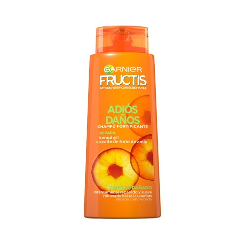 FRUCTIS Adiós daños de Garnier Champú fortificante sin parabenos, para cabello dañado 690 ml.