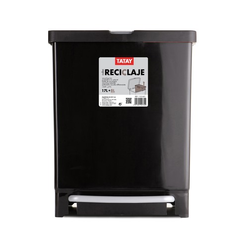 TATAY Cubo de basura  con espacio para reciclar capacidad el cubo 17l + 8l de la cubeta que se extrae
