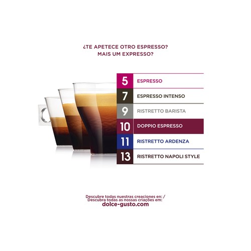 DOLCE GUSTO Café en cápsulas espresso doble I10, 16 uds.