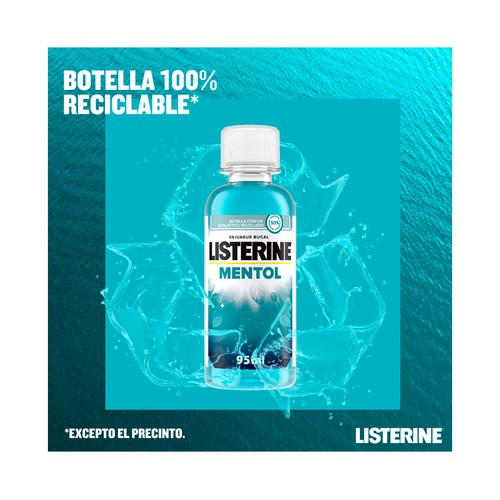 LISTERINE Enjuague bucal de uso diario con sabor mentol 80 ml.