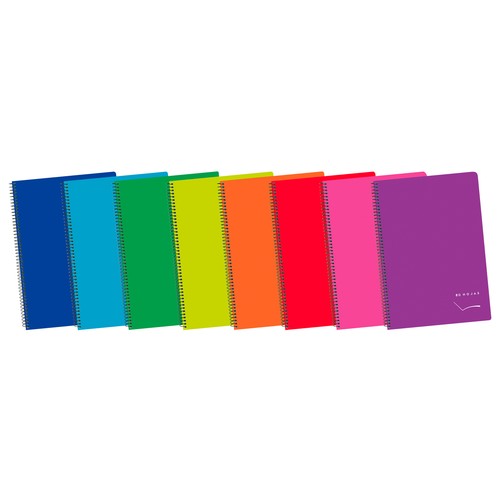 Cuaderno de espirales, tamaño A5, 80 hojas, pauta 3mm, tapa blanda, surtido de colores, ALCAMPO.