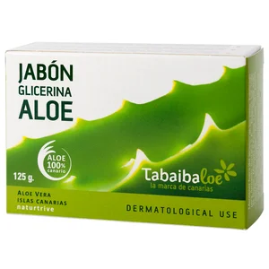 TABAIBA Pastilla de jabón corporal, con aloe vera 100% canario y glicerina TABAIBA 125 g.