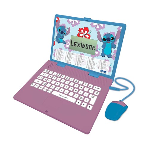 Ordenador bilingue portátil educativo de Stitch, +124 actividades, DISNEY LEXIBOOK.