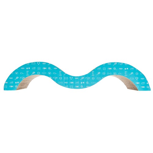 PRODUCTO ALCAMPO Rascador corrugado de 45 cm. para gatos, con forma de onda.