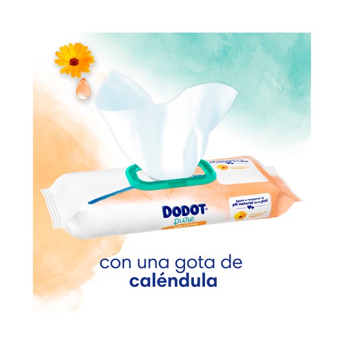 DODOT Pure cuida & protege Toallitas húmedas para bebé con caléndula 3 x 44 uds.