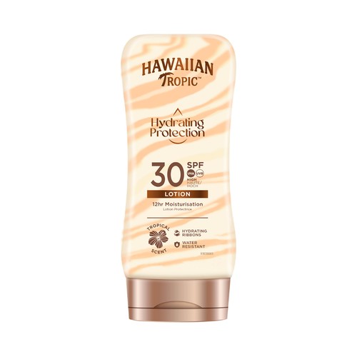 HAWAIIAN TROPIC Hydrating protection Leche solar con acción protectora e hidratante y FPS 30 (medio) 180 ml.