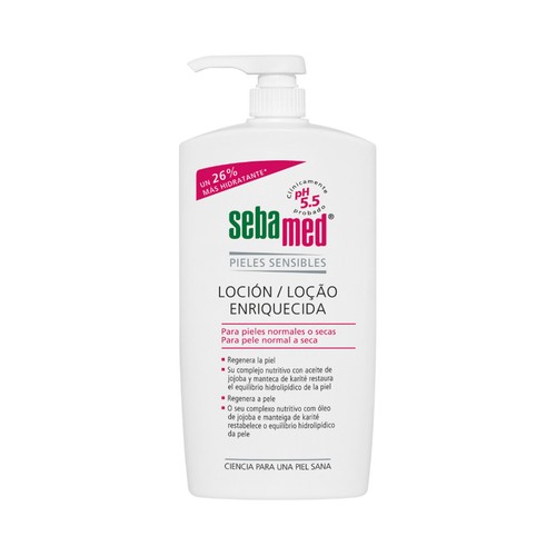 SEBAMED Loción corporal enriquecida hidratante especial para pieles normales, secas o sensibles 1 l.