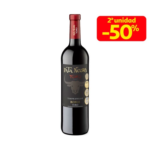 Vino tinto roble con denominación de origen protegida Toro PATA NEGRA botella de 75 cl.