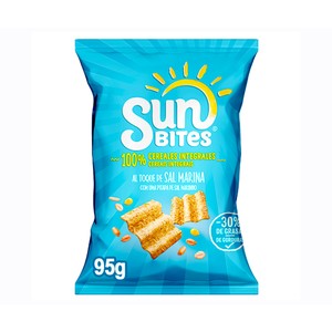 Snacks ondulados multicereales, con sabor sal marina 95 g.