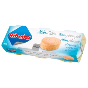 RIBEIRA Atún claro al natural 3 uds x 52 g.