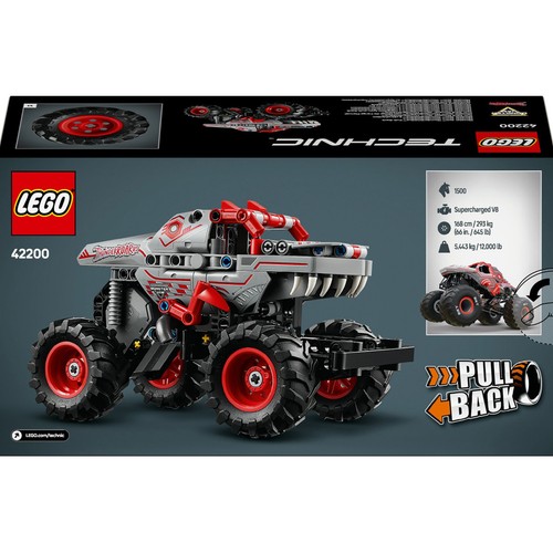 LEGO Technic Monster Jam ThunderROARus con Motor de Carga Manual 42200, 232 piezas, +7 años.
