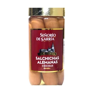 SEÑORÍO DE SARRIÁ Salchichas alemanas cocidas SEÑORÍO DE SARRIÁ frasco de 250 g.