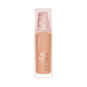 MAYBELLINE Lifter plump & glow tono 129 Base de maquillaje fundente con FPS 15.