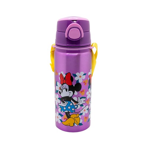 Botella pop up de Minnie de aluminio con correa de 730ml, STOR