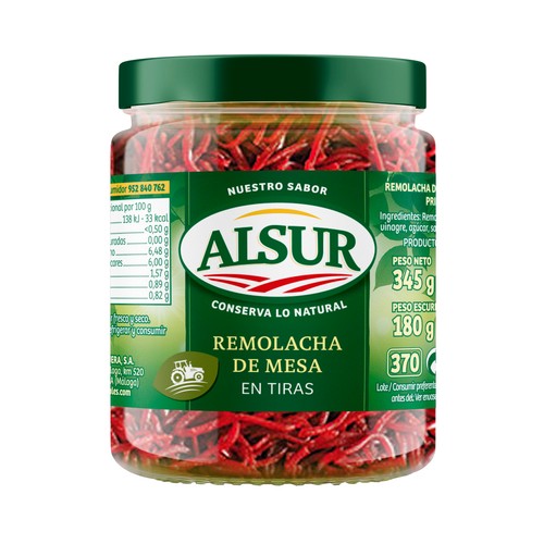 ALSUR Remolacha en tiras de mesa 180 g.