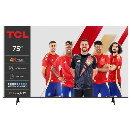 Televisión 190,5 cm (75") LED TCL 75P6K, 4K, Ultra HD, GOOGLE TV, HDR10 , Dolby Vision, SMART TV, 3 HDMI.