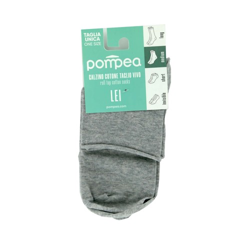 Calcetines con puño de rulo POMPEA, color gris, talla única.