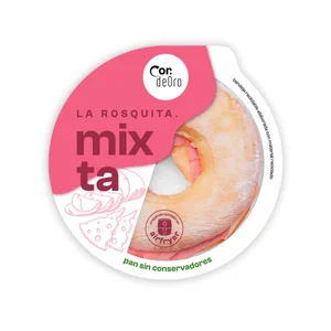 DEORO Rosquita mixta rellena de jamón cocido, queso fundido y salsa de tomate 205 g.