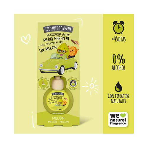 THE FRUIT COMPANY Ambientador perfumador para espacios reducidos, con aroma a melón.