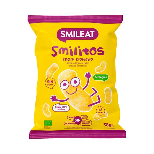Snack infantil de maiz ecológico SMILEAT Smilitos 38 g.