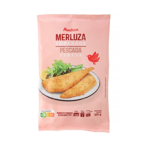 AUCHAN Filete de merluza empanada 500 g Producto Alcampo.