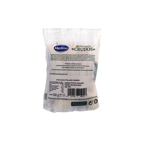 MEDINA Pistachos pelados crudos 100 g.