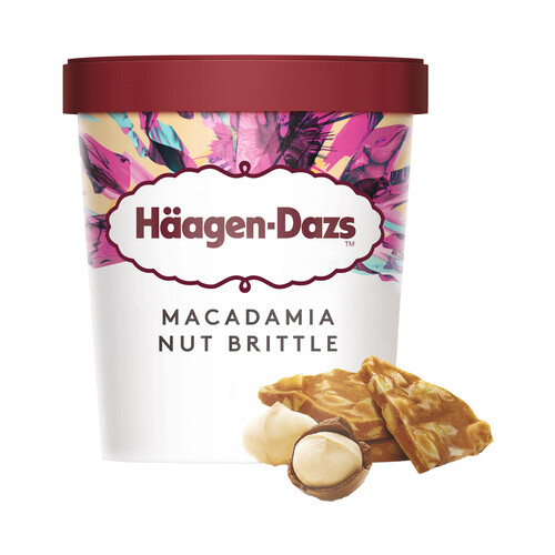 HÄAGEN-DAZS Tarrina de helado de vainilla con nueces de macadamia y trocitos de caramelo 460 ml.