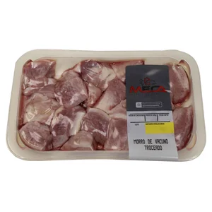 Bandeja con morro de vacuno troceado, especial para guisos MECA