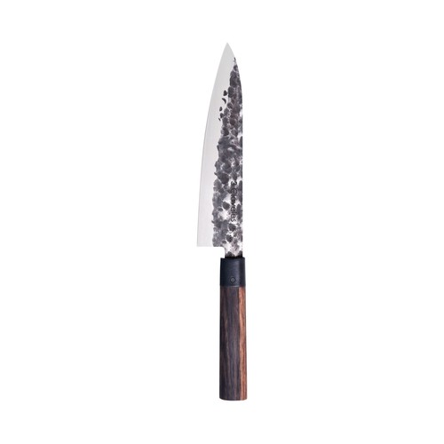 Cuchillo de cocinero con hoja lisa de 20cm y mango de madera, Osaka 3 CLAVELES.