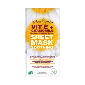 7th Heaven Mascarilla Facial de Tela con Ácido Hialurónico, Vitamina e Calmante y Camomila.