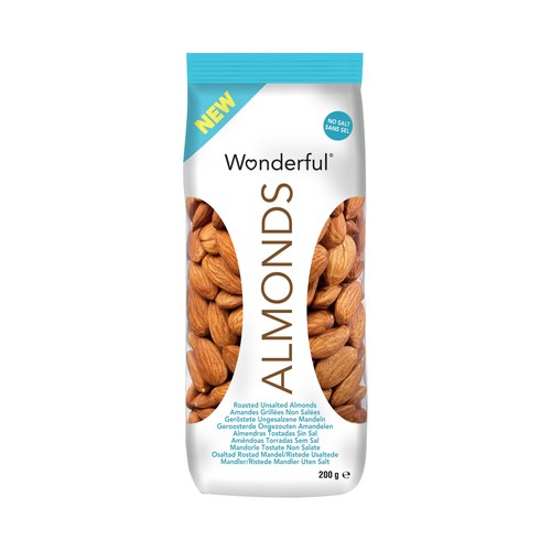 WONDERFUL Almendras tostadas sin sal WONDERFUL 200 g.