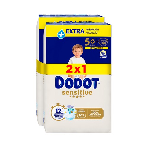DODOT Sensitive Pañales talla 5+ (12-17 kg) 2 x 44 uds.