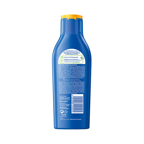 NIVEA Leche solar protectora, especial para niños con factor de protección 50+ (muy alto) NIVEA Sun kids 200 ml.