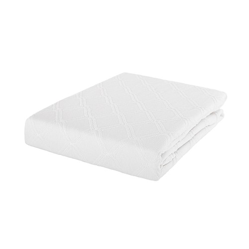 Colcha jacquard rombos 135-150cm  240x260 blanco o azul. LUMATEX