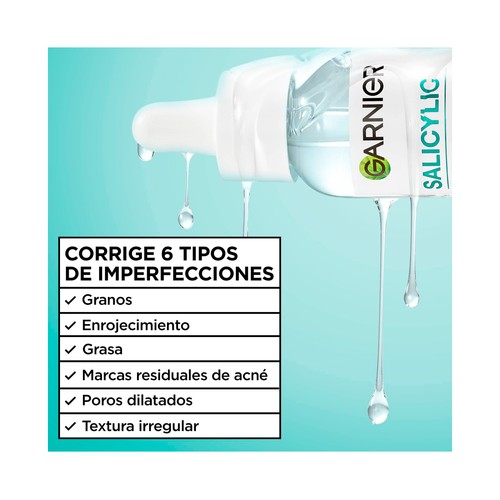 GARNIER Pure active salicylic Sérum facial anti-imperfecciones, fórmula ligera y de rápida absorción 30 ml. 